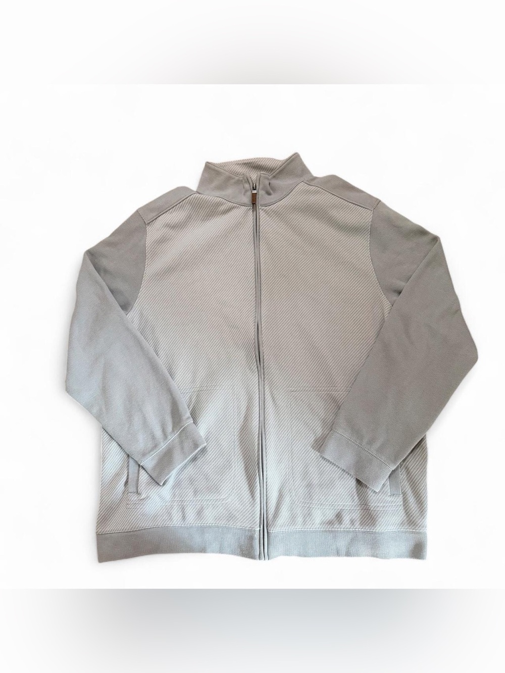 Tasso Elba Light Gray Zip-Up Knit Jacket